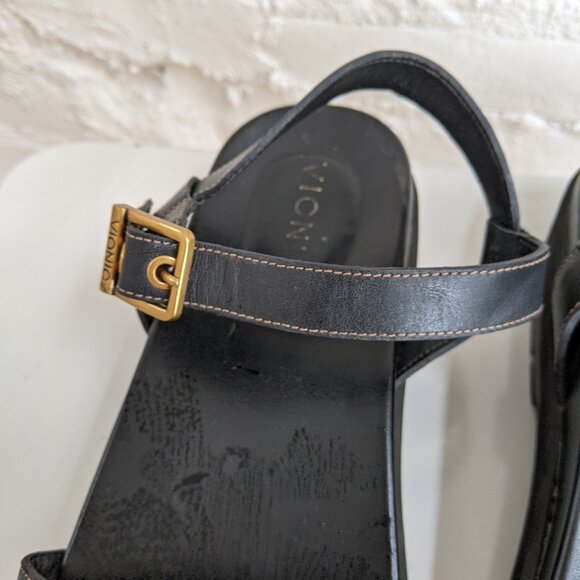 VIONIC BLACK LEATHER SANADLS SIZE 9.5 - Picture 4 of 8